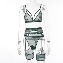 Load image into Gallery viewer, 3-piece Bra Set - Moss Green